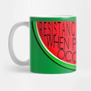 Resistance Is Justified When People Are Occupied - Free Palestine - Slightly Tilted - Watermelon - Double-sided Mug